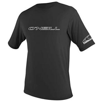 O'Neill Basic Skins S/S Rash Tee 002 Black - Camiseta de manga corta, protección UV, color negro, escritura blanca, talla Extra-Large para hombre