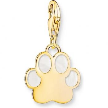 THOMAS SABO Gold Plated Dog Paw Cold Enamel Charm 2014-427-39