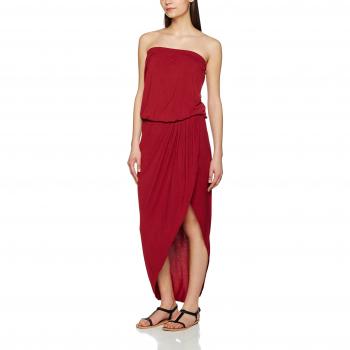 Urban Classics Ladies Viscose Bandeau Dress - Short Burgundy Dress - Sizes S to 5XL