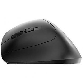 CHERRY MW 4500 Left, kabellose Maus, ergonomische Linkshändermaus im 45° Design, 6 Tasten und Scrollrad, präziser Sensor mit 3-stufig regelbarer Auflösung, Schwarz