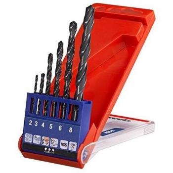 Einhell 49423140 Set brocas espiral, hss de 2,3,4,5,6,8 mm, 6 Piezas