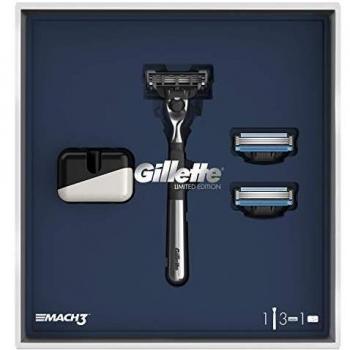Gillette Mach3 Set de Regalo Maquinilla y Soporte