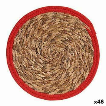 Gift Decor-Salvamantel Natural Rojo Fibra natural (30 x 1 x 30 cm)