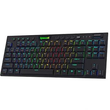 Redragon K621 Horus TKL Wireless RGB Low Profile Mechanical Keyboard 80% with Dedicated Media Controls