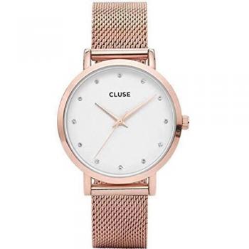 Reloj de Mujer CLUSE Pavane Malla Rosa Dorado con Piedras Blancas CL18303