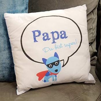 Baumwollkissen 'Papa, du bist super!'