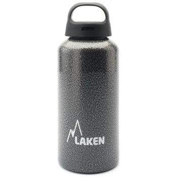 Laken Classic Botella de Agua Cantimplora de Aluminio con Tapón de Rosca y Boca Ancha, 0,6L Gris