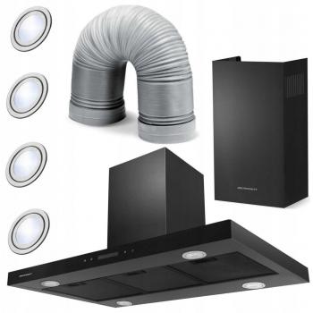 Campana Extractora Berdsen BE-90E Negra de 90 cm - Acero Inoxidable, 540 m3/h, 160 W