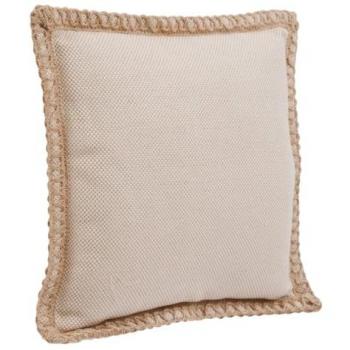 Cojín decorativo de exterior Jorgia beige 40 x 40 cm - Lino, Algodón, Poliéster