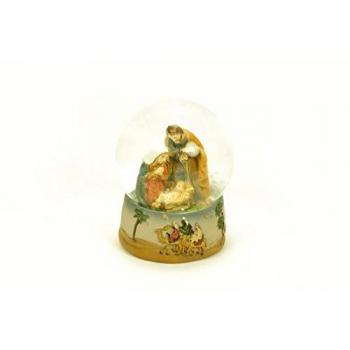 CAPRILO Figura Decorativa Religiosa Bola de Nieve con Nacimiento Esculturas. 6 Ø x 8 cm.