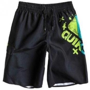 Quicksilver - Bañador para niño, Negro, 10 años