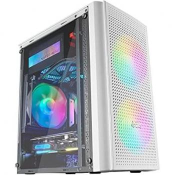 Mars Gaming MC300W Blanco, Caja PC Micro ATX, Cristal Templado, Frontal MESH, 3xVentilador FRGB
