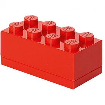 Room Copenhagen Minicaja de 8 espigas de Lego, Caja para tentempiés, Rojo, 8 knobs