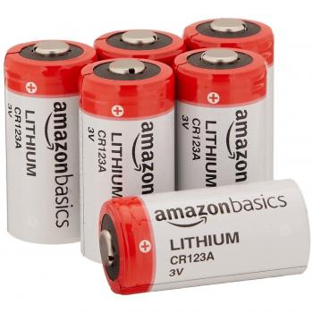 AmazonBasics - Pilas de litio CR123A, de 3 V, pack de 6