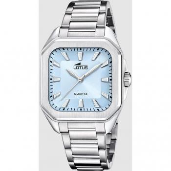 Reloj Lotus 18967/4 Azul Mujer - Reloj de mujer, modelo 18967/4 de la serie Square, fabricado en acero plateado con diseño elegante y color azul
