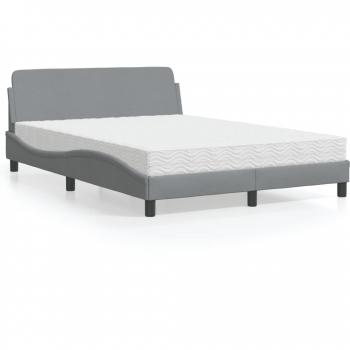 Cama con colchón de Tela Gris Claro 140x200cm Vidaxl
