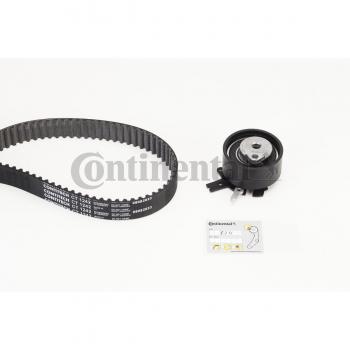 Kit de correas de distribución CONTITECH CT1242K1, incluye correa de distribución, tensores y rodillos, diseñado para vehículos específicos, fabricado con materiales de alta calidad para garantizar durabilidad y rendimiento óptimo