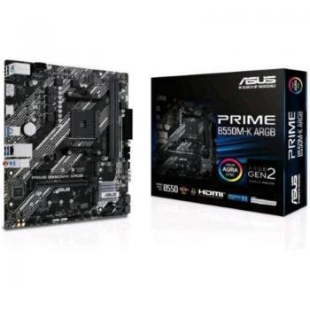 ASUS PRIME B550M-K ARGB AM4 Micro-ATX Motherboard with Aura Sync RGB, 4x DDR4 DIMM Slots, PCIe 4.0, M.2 Slot, USB 3.2 Gen