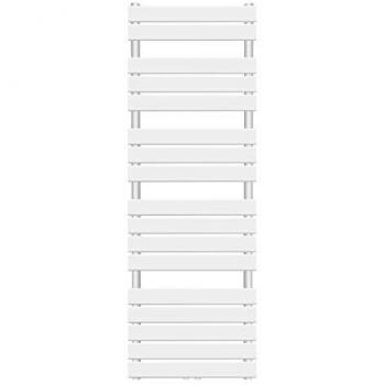 Secador de Toallas de Baño Aquamarin® - Vertical, 1600x600 mm, Agua Caliente, Acero Blanco, Montaje en Pared, Entrada Central o Lateral
