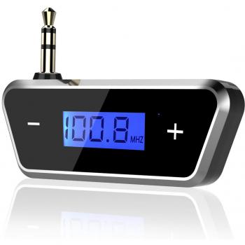 [Nueva Versión] Mpow® Streambot Trapecio Transmisor FM 3.5mm para el automóvil Adaptador Radio Transmisor FM para iPhone 6 6 Plus 5S 5C 5 5G 4S 4 3GS 3G Galaxsy S6 S6 Edge S5 S4 S3 Nota 4 3 2, HTC Uno M8 / M7 / Mini