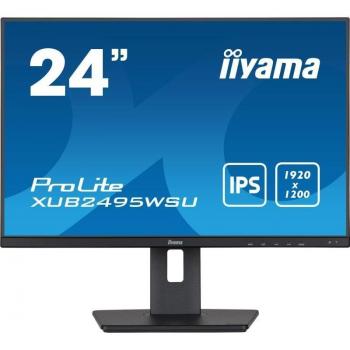 Iiyama ProLite XUB2495WSU-B5 24.1 WUXGA LCD Monitor with IPS, Pivot, USB - Black