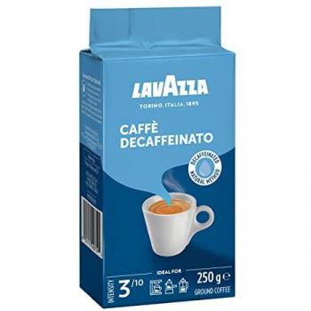 Café Molido Descafeinado Lavazza Caffè Decaffeinato 250g, Ideal para Cafetera Italiana y de Filtro, Notas Aromáticas de Frutos Secos, Arábica y Robusta, Intensidad