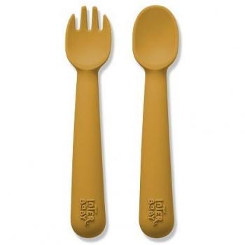 Cuchara y Tenedor de Silicona Inerbaby Eco Collection (pack de 2)