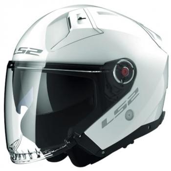 LS2 Casco Jet OF603 Infinity II Blanco - Casco jet, color blanco, modelo OF603, diseño aerodinámico, visera desmontable, sistema de ventilación eficiente, interior acolchado y transpirable, homologación ECE