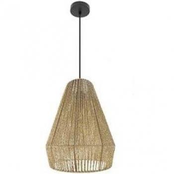 Lámpara colgante Calabria Negro/Natural 1xE27 Ø34cm