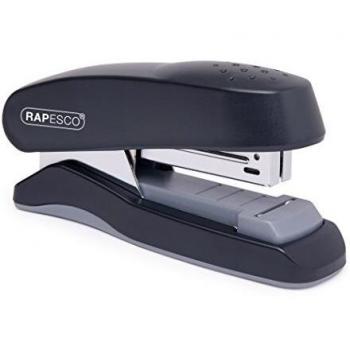 Rapesco 1064 Flat Clinch Grapadora Metálica de Grapado Plano, Capacidad de 25 Hojas, Negro