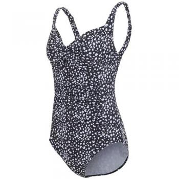 Traje de Baño Regatta Sakari Control Abdomen Mujer Negro con Lunares Blancos, Talla 10