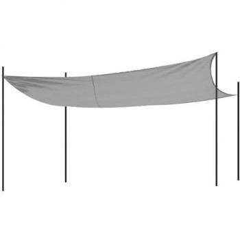 Toldo de Vela Rectangular 3x2 m, Tela Repelente al Agua con Cuerdas y Anillas Incluidas, Ideal para Terraza y Jardín - Color Gris