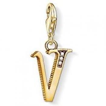Thomas Sabo - Colgante de Mujer, Plata de Ley 925 con Circonitas Blancas, Dorado, 6 cm