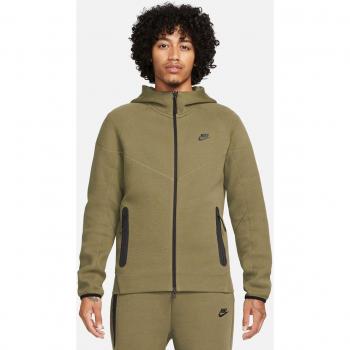 Nike Tech Fleece Hooded Zip Sweatshirt - Men - Olive - Size: Small