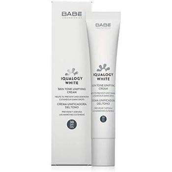 Laboratorios Babé Iqualogy White Crema Facial Unificadora Del Tono SPF 30.Protección Solar, Hidratante, Antimanchas, Prevención de Manchas, No Fotosensibilizante - 50 ml