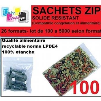 100 bolsa zip de 80 x 120 mm bolsas de cierre de cremallera 8 X 12 cm cierre a presión estándar ECE alimentairet compatible congelación