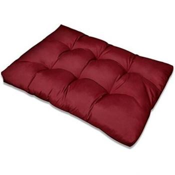Wine Red Upholstered Pallet Cushion 120x80x12 cm Fabric