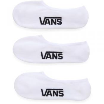 Calcetines Vans Classic Invisibles Blancos (Pack de 3 pares, Talla 42-47, Unisex)
