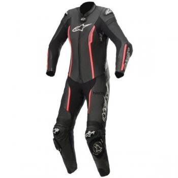Alpinestars Mono de Cuero Mujer Stella Missile V2 Negro Diva-Rosa, Traje de cuero de una pieza para damas de motocicleta - Negro Rosa (44)