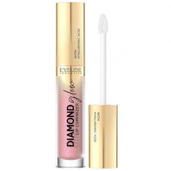 Eveline Cosmetics Diamond Glow Shimmering Lip Gloss with Hyaluronic Acid Shade 08 Honey Glam 4.5 ml