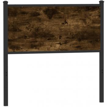 Cabecero de madera de ingeniería y acero roble ahumado 90 cm Vidaxl Marrón