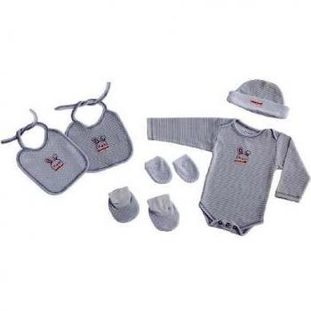 Naf-Naf-Juego para recién nacido, 6 unidades, diseño de, baberos Calcetines Body 2-Guante-Gorro