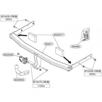 Enganche de remolque Brink Fijo 356600 - Enganche de remolque fijo, compatible con vehículos específicos, capacidad de carga alta, fácil instalación, fabricado en acero resistente, acabado anticorrosivo