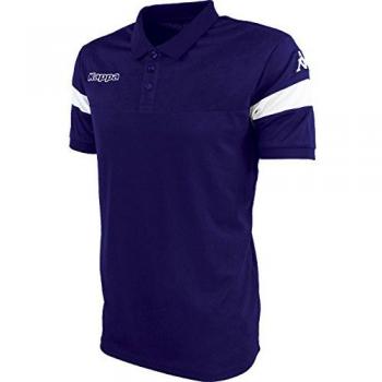 Kappa Salto Polo de Manga Corta, Hombre, Azul Marino/Blanco, M