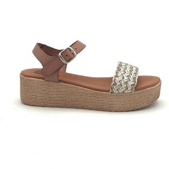 Sandalia de piel trenzada con plataforma y planta confort marca Kelara, tipo: Sandalias de plataforma para mujer, características: fabricadas en piel, cierre de hebilla, diseño trenzado