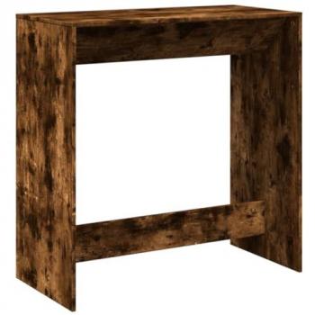 Mesa alta de bar madera ingeniería roble ahumado 102x50x103,5cm Marrón