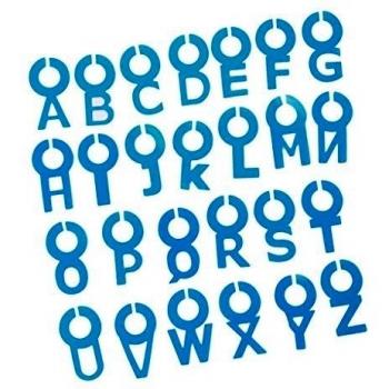 26pcs Marcadores Y Adornos para Vasos Taza de Vino Anillo Cristal Digital Etiqueta de Identificación Carta Silicone Decoración - Azul
