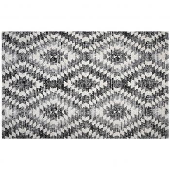 Miliboo - Alfombra étnica con diseño de rombos gris y negro en el interior y el exterior 150 × 220 cm PIXO