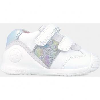 Zapatillas de bebé niña tipo running bajas cierre adherente (Blanco)