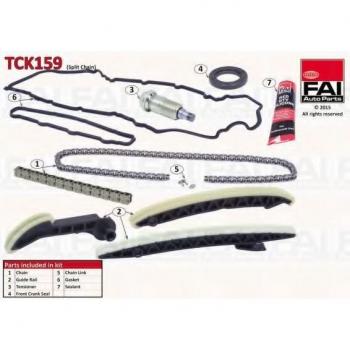 Kit de cadena de distribución FAI AutoParts TCK159 - incluye todos los componentes necesarios para la instalación, como cadenas, tensores y guías, diseñado para garantizar un rendimiento óptimo del motor y una larga durabilidad